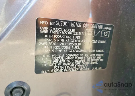 2013 Suzuki Grand Vitara Premium z USA, uszkodzony, nr VIN JS3TE0D60D4100077